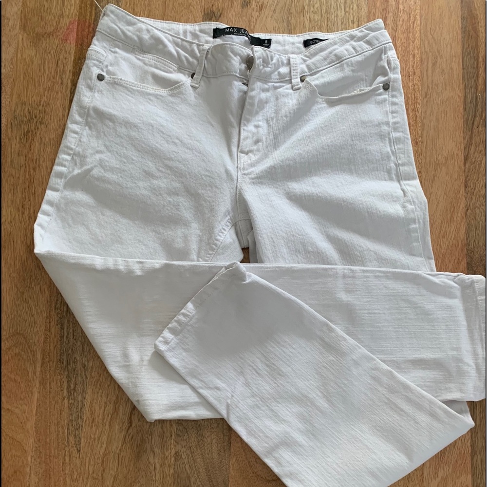 Max Jeans White Ankle Boyfriend Jeans